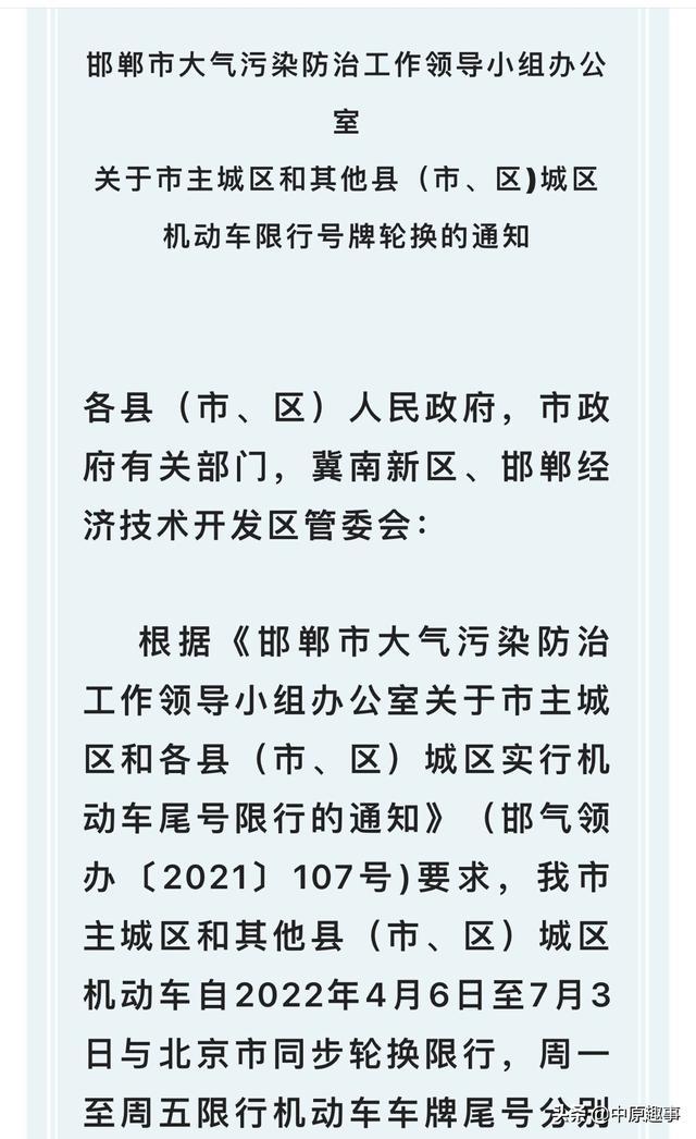 邯郸市今天限行什么号、邯郸市今天限行限号限什么-第6张图片