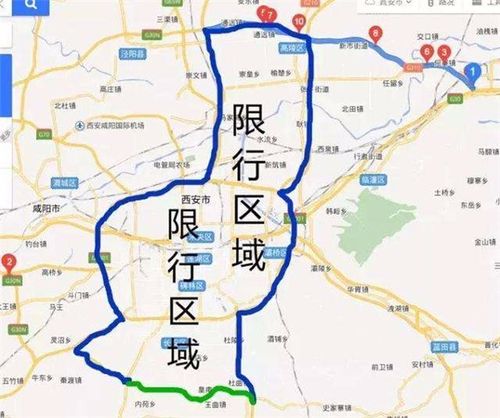 西安限行图、西安市限行区域范围地图