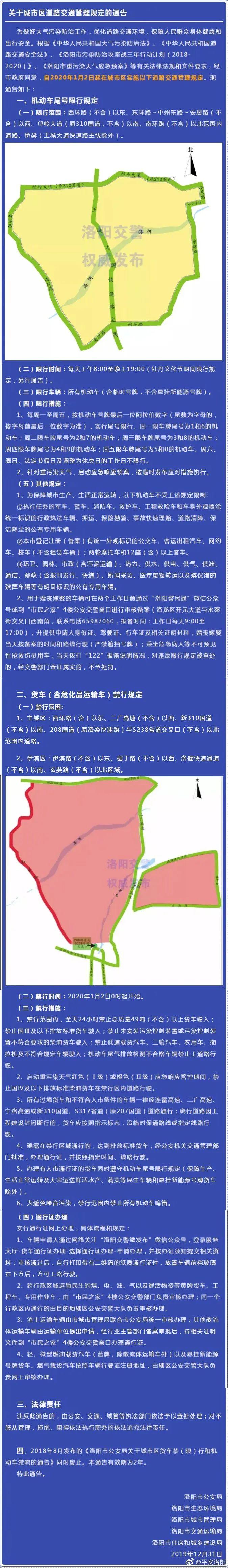 洛阳市限行-洛阳市限行时间及车号时间表-第2张图片